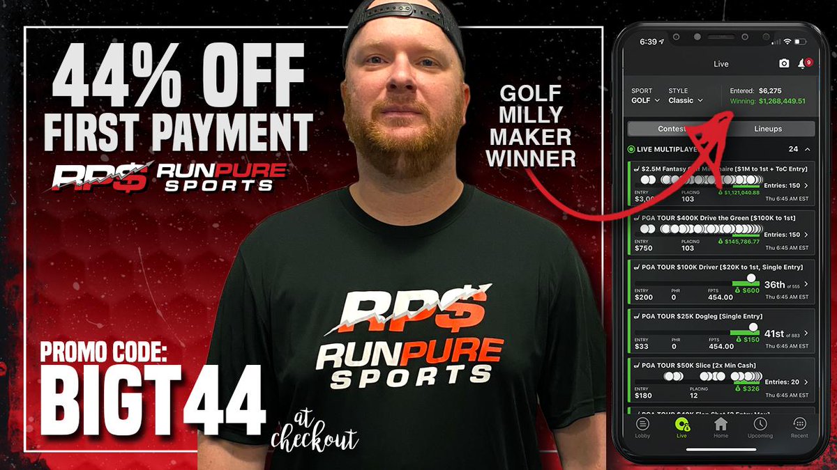 BigT44DFS's tweet photo. With a few changes to @RunPureSports thought I would write out my thoughts of everything #RunPure from my perspective.....It is long and you probably don't even care but if you do here it is.....also a bonus code if you want to join us for #Masters Week

https://t.co/8YRY1nvKAl https://t.co/XC1iUmRYtv