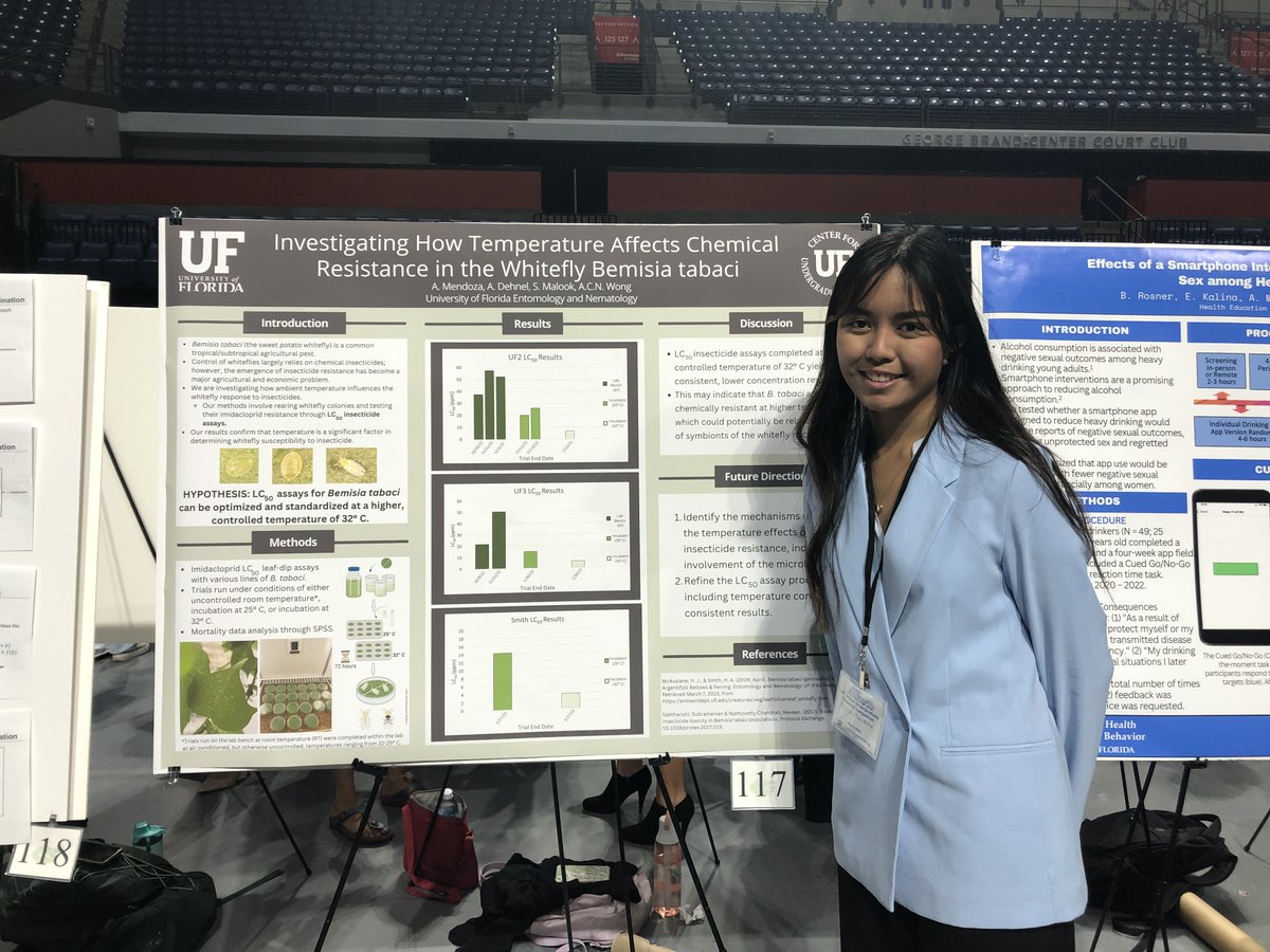 Wong Lab (@winsectmicrobes) on Twitter photo Big shout out to Alessa and Olivia for their first-time poster presentation at the Undergraduate Research Symposium, showcasing their work on insect behavioral assay development and temperature effects on insecticide resistance. #NSFREU #UFBugs <a href="/UFCALS/">UF/IFAS College of Agricultural and Life Sciences</a> Big shout out to Alessa and Olivia for their first-time poster presentation at the Undergraduate Research Symposium, showcasing their work on insect behavioral assay development and temperature effects on insecticide resistance. #NSFREU #UFBugs <a href="/UFCALS/">UF/IFAS College of Agricultural and Life Sciences</a>