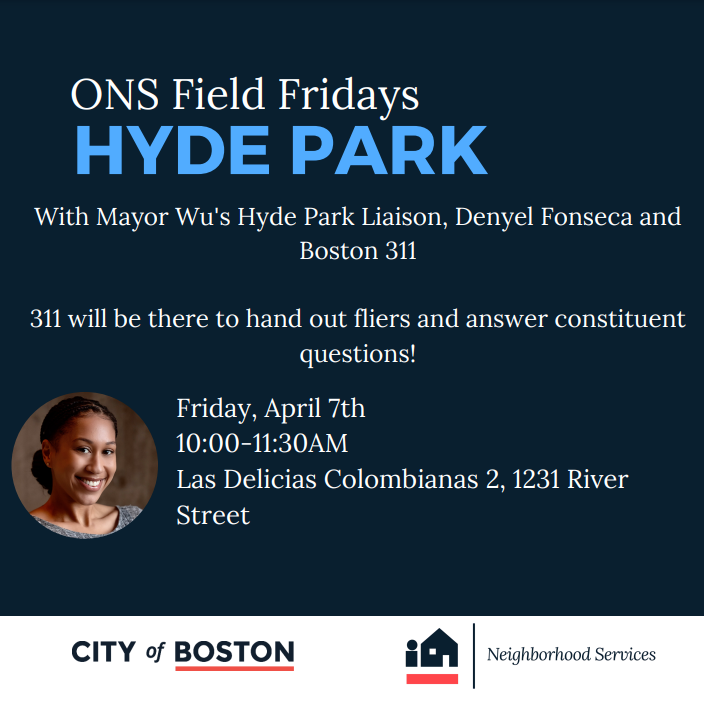 ONSHydePark's tweet photo. Join me and @BOS311 for my @Boston_ONS
Coffee Hour this Friday at Las Delicias Colombianas 2 in #HydePark! The details are below.👇 #ONSFieldFriday https://t.co/sZESFwaQJZ