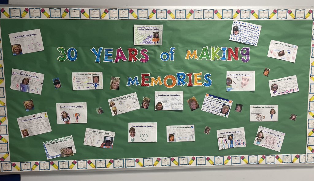 North_Tweets's tweet photo. The 5th graders surprised Mrs. Gourley with some pretty special bulletin boards to celebrate her upcoming retirement. Congrats, Mrs. Gourley! You will be missed! 
#Proud2BNorthies #JCSchoolsChampions #WEAreElementary https://t.co/AMwZn4amWq