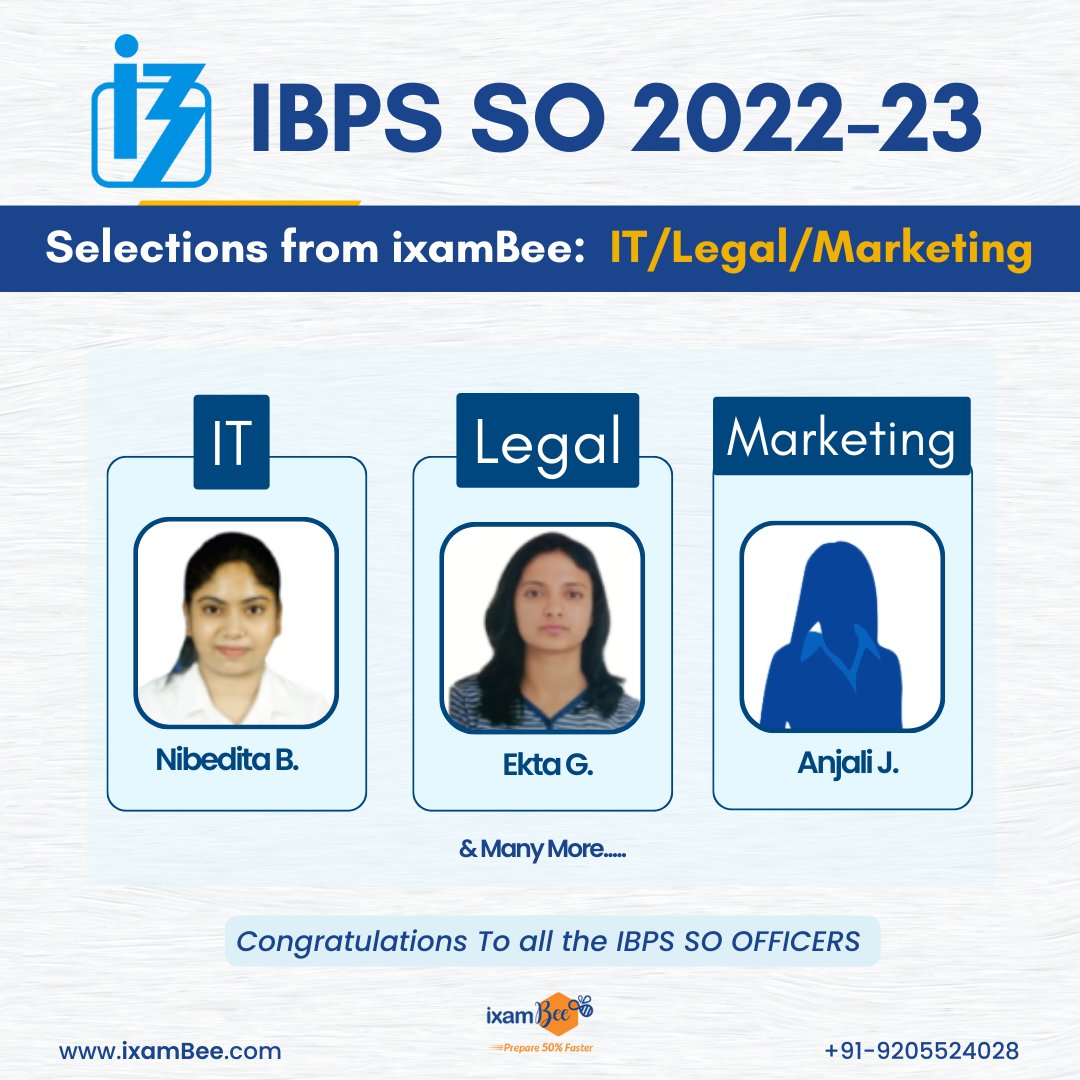 ixambee's tweet photo. Heartiest congratulations to all selected candidates. Your journey as an IBPS SO officer has now started. From here, there’s no looking back. A new life awaits you ahead! We wish you all the best in your career 

#ibps #ibpsso #rajbhasha #explore #selection #selectedcandidate https://t.co/i2cRELlfwJ