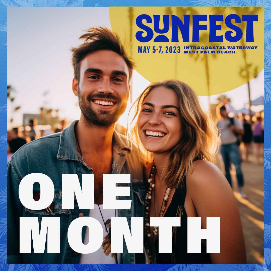 SunFest (@sunfestfl) on Twitter photo We will be waterfront together in just ONE MONTH!! ☀️🕶️🌴
#OneMonth #SunFest2023 #MusicFestival #SunFestFL #PalmBeachFlorida #SunFestWPB #Music #WestPalmBeach We will be waterfront together in just ONE MONTH!! ☀️🕶️🌴
#OneMonth #SunFest2023 #MusicFestival #SunFestFL #PalmBeachFlorida #SunFestWPB #Music #WestPalmBeach
