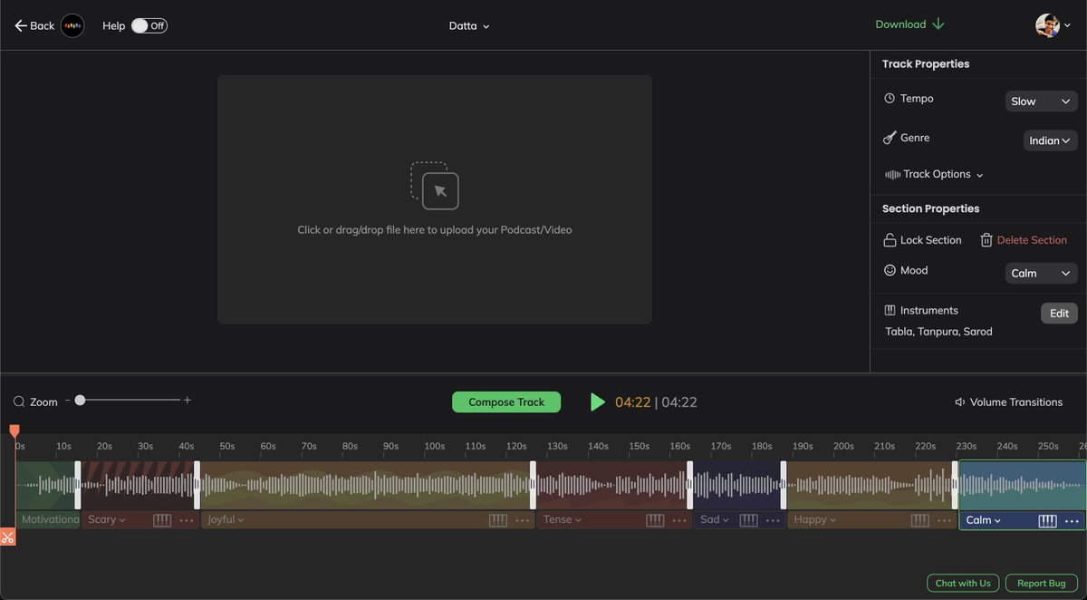 Finally, I ran each image through Vectorizer.ai to get more detailed images, and made background music using <a href="/beatovenai/">Beatoven.ai</a> that generated a beautiful Indian Classical instrumental track with moods specific to the story.

5/8