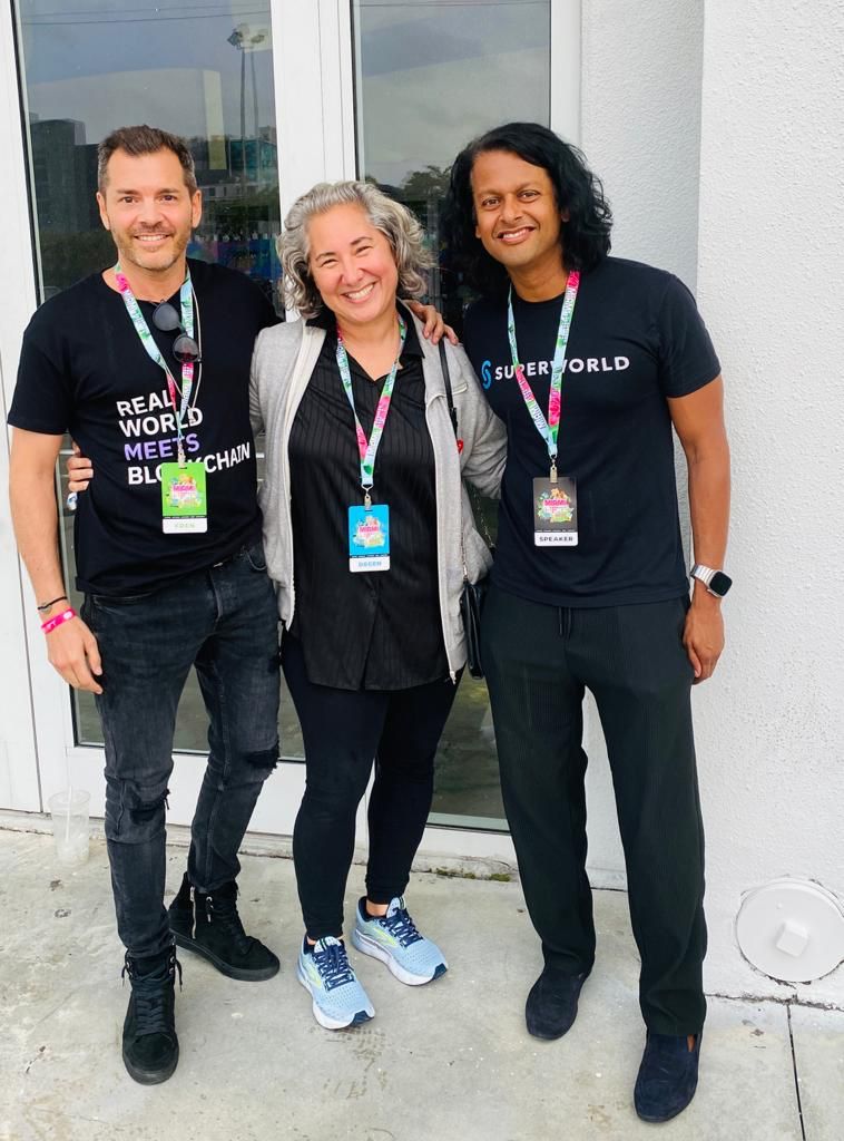 magmarealestate's tweet image. 🎉 #MiamiTechMonth is here and we&apos;re thrilled to be a part of it!

🙌🏼 Our CEO Matthieu Merchadou attended the exciting Miami NFT 2023 event alongside Hrish Lotlikar from SuperWorld, where they connected with other tech leaders and explored the latest in #blockchain and #NFT…
