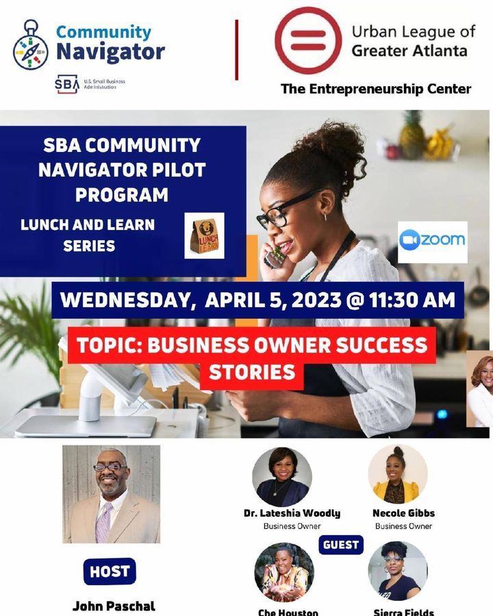 IntheLifeATL's tweet photo. Small Business Owners! SBA Lunch &amp; Learn April 5, 2023 @ 11:30 AM: Business owner success stories.  Register at: https://t.co/yNwqoBPbSw https://t.co/tnkufil154