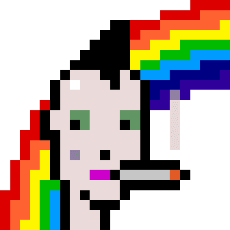 Kinder_NFT_art's tweet photo. New 5 trait #pridepunk! ♥️🌈 https://t.co/YyITtF65G9