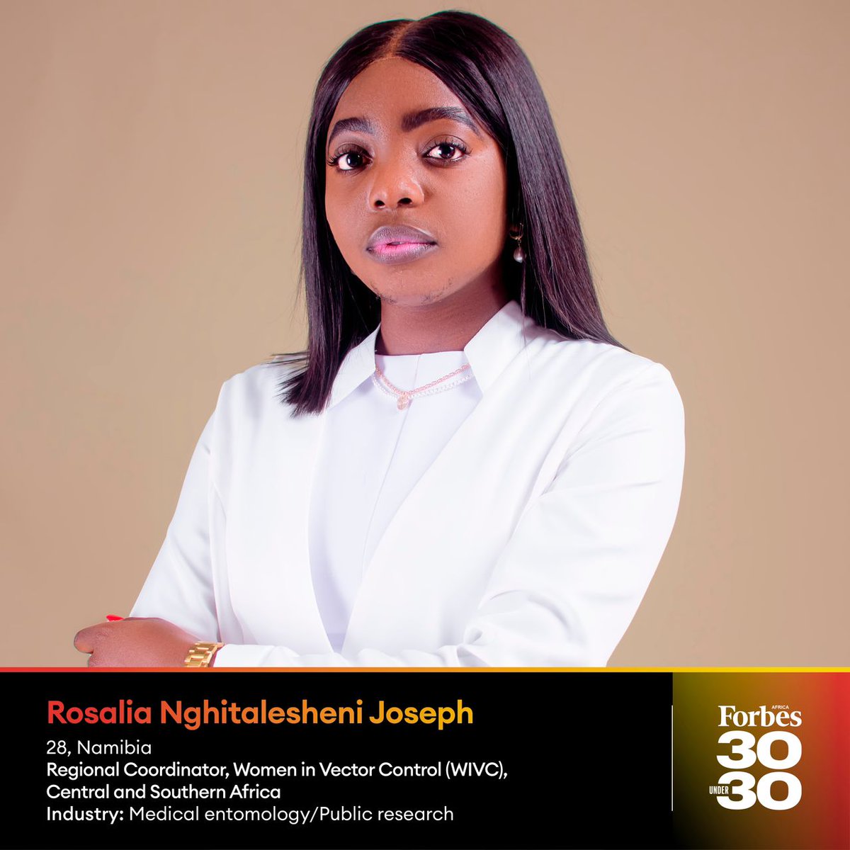 Pamca_Wivc's tweet image. Exciting News!
We are delighted by the news of our WiVC  Regional Coordinator for Central and Southern Africa who made it to the 2023 FORBES AFRICA 30 Under 30 list. 

She is the first female #entomologist from Namibia. 
Congratulations @RosaliaNJoseph, we are proud of you. 👍