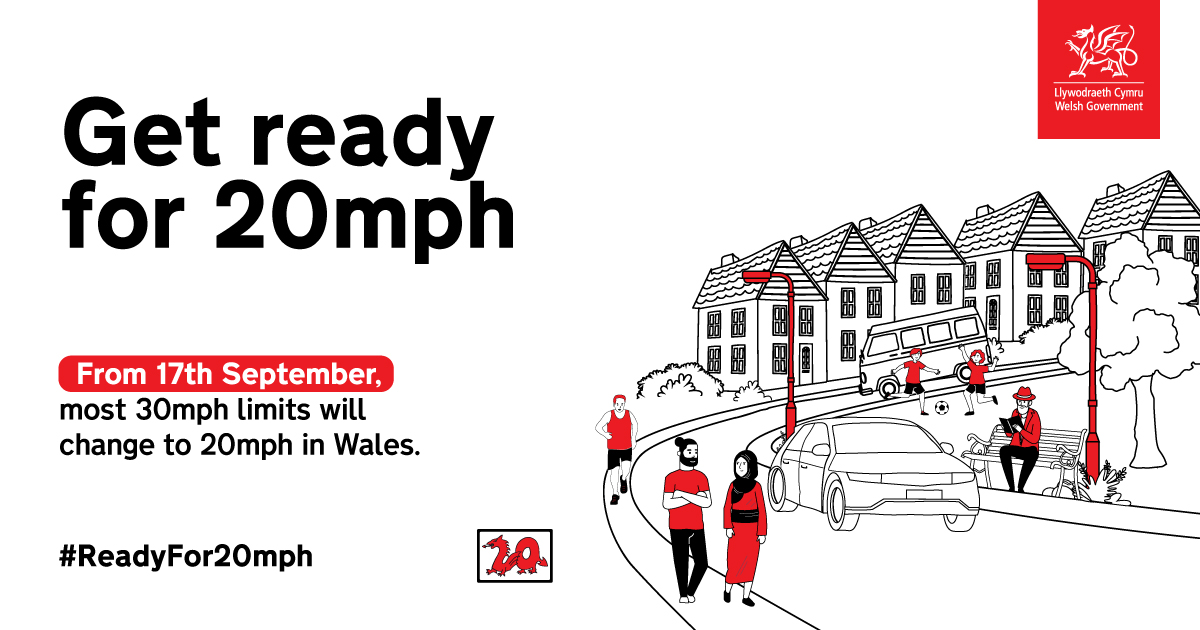 gwentpolice's tweet photo. On Sunday 17 September, most roads across Wales with 30mph default speed limits are changing to 20mph.

We're getting #ReadyFor20mph, are you❔

Find out more here 👉 https://t.co/p5VTd2hL67 https://t.co/aiHtDpJr8o