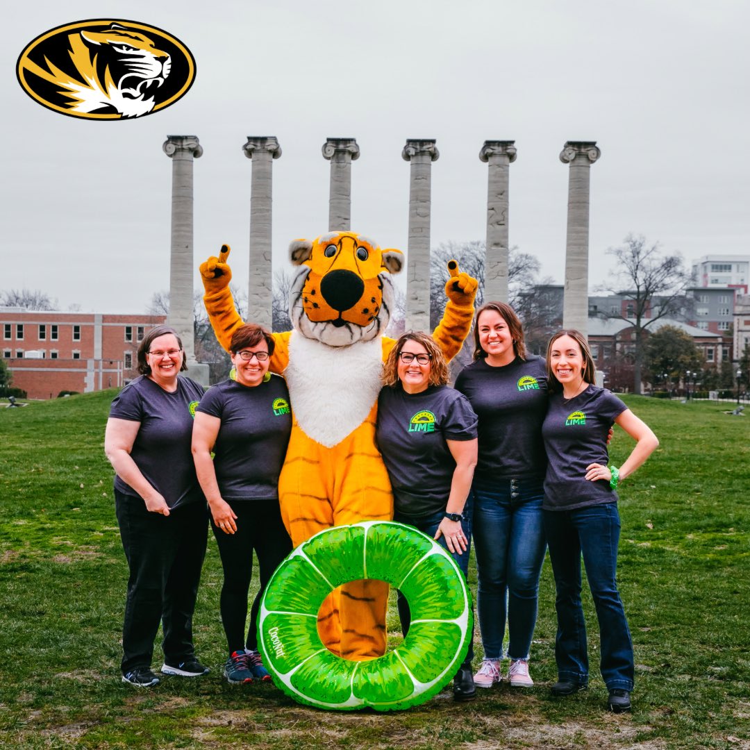 LIMEphd's tweet photo. It's LIME Time! LIMErs gathered together at Mizzou to learn about writing conference proposals, journal acceptance and rejections, and how to begin building their research line. We even got a chance to pose with Truman! #limephd @EricaLembke @KetterlinGeller @sarahpowellphd https://t.co/8oYsT9Ft7U