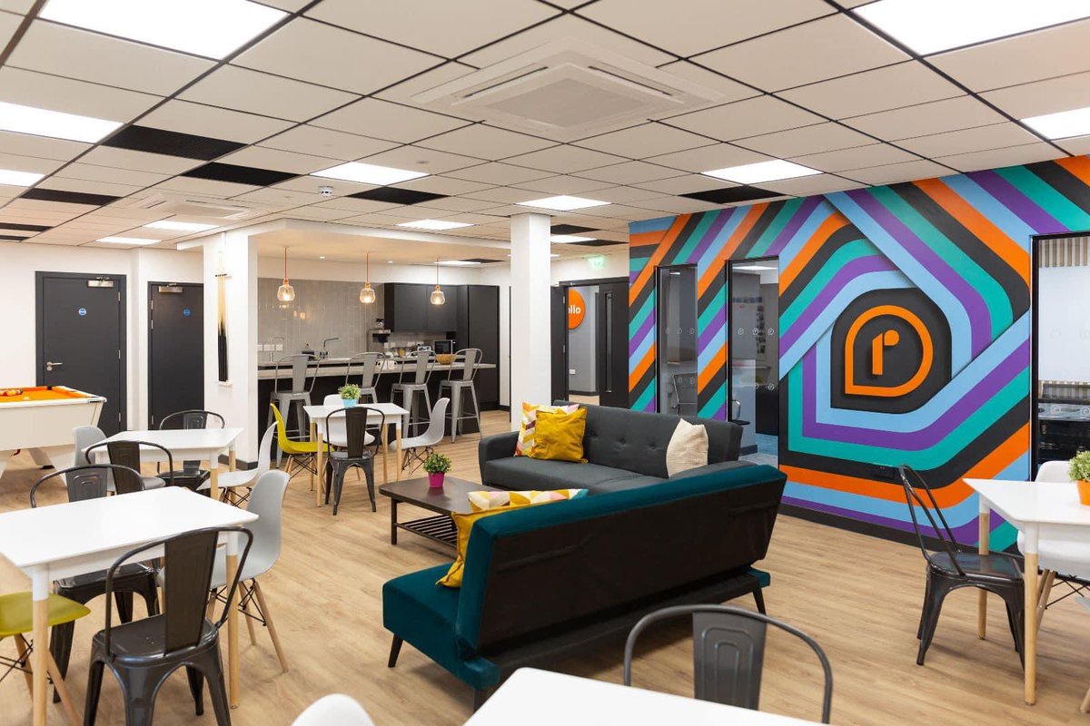 WorkBoxUK's tweet photo. We are very excited to share some images of one of our latest project completions in Sheffield!
WorkBox UK worked closely with our client to create a fun vibrant office environment for an IT support company.

#project #design #interiordesign #visual #sheffield #officedesign https://t.co/pPCn9rPe9b
