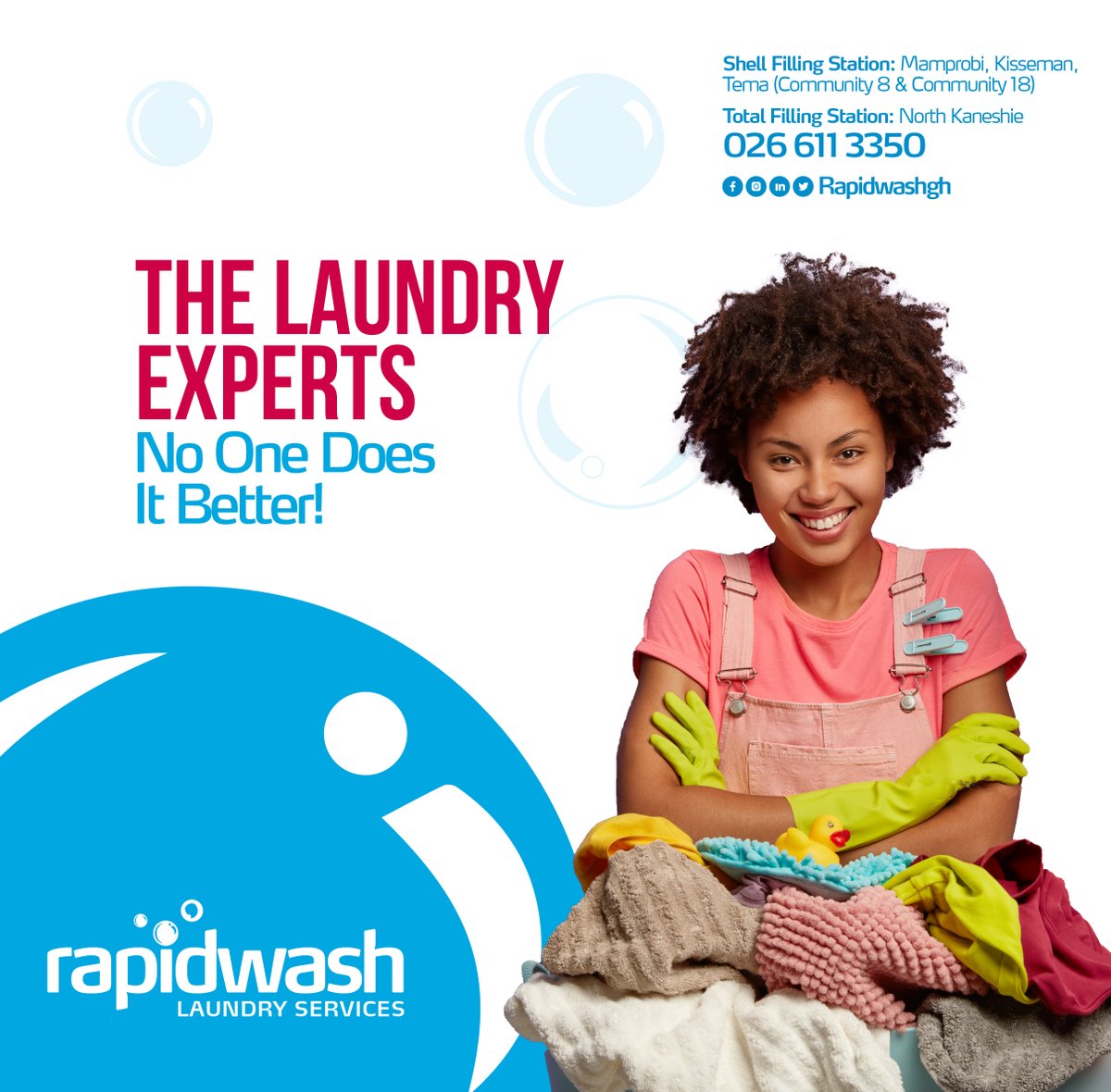 Rapidwashgh's tweet photo. Giving your clothes the clean wash they deserve.
We will wash, dry and fold for you👍😃

#rapidwashtrain #washmoreworryless #shellfillingstation #totalfillingstation #ghana #laundryservice ##wednesdaymood #affordable #convenient #nearyou https://t.co/NgxlNIFHkH