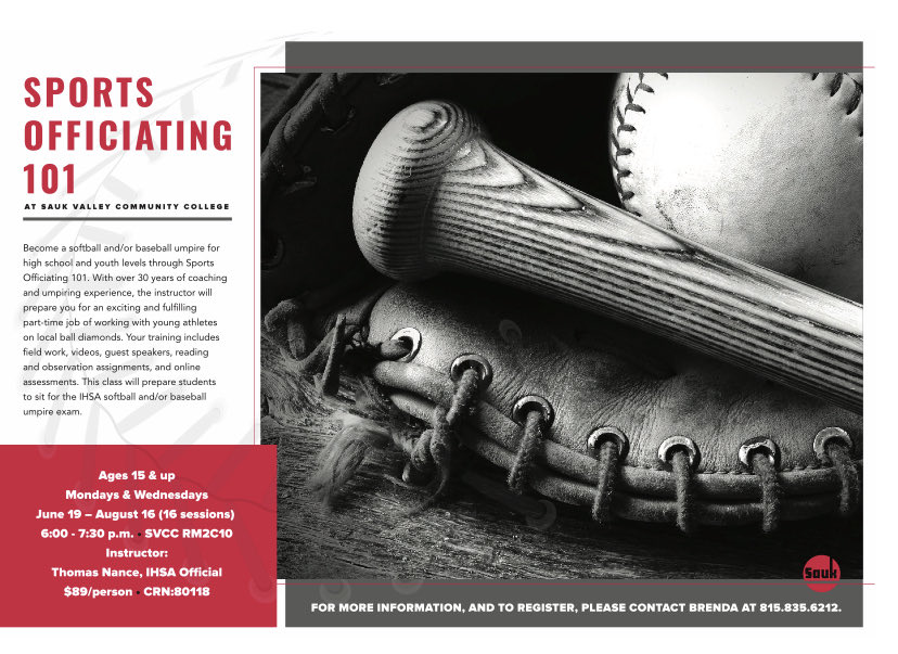 RFREF44's tweet image. Umpire Class to be Held at Sauk Valley Community College in Dixon Illinois