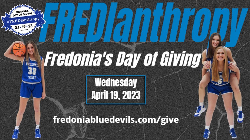 FredoniaWHoops's tweet photo. We are two weeks out from our second annual FREDlanthropy,  Day of Giving! Any amount helps and we’re super appreciative for anything you can give. Link is in our bio. https://t.co/eA3CJKkYJ8
