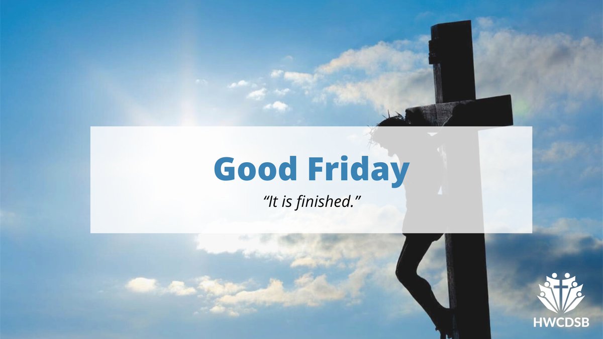 On #GoodFriday, we remember the day Jesus willingly suffered and died on the cross as the ultimate sacrifice for our sins: hwcdsb.ca/448735--Good-F…