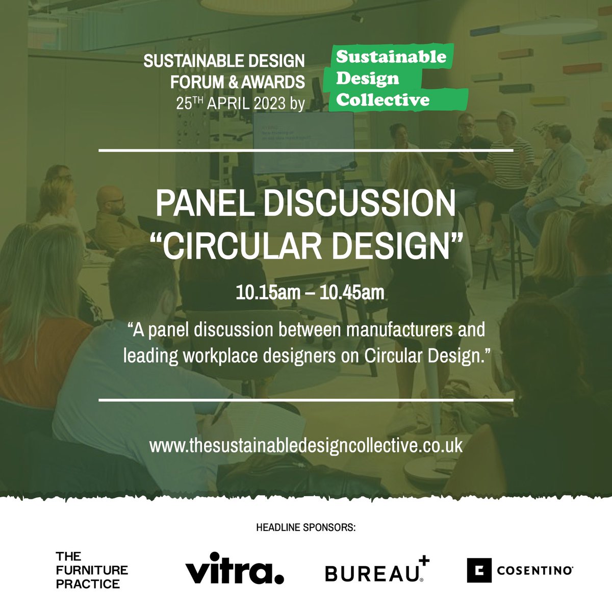 WOD (Women in Office Design) (@wod_uk) on Twitter photo The first panel discussion of the day at the Sustainable Design Forum (Tues 25th April) takes place at 10.15am.
Ella Fathi (<a href="/Oktra__/">Oktra</a>), Asif Din (<a href="/perkinswill/">Perkins&Will</a>) and Nigel Tresise (@aligngb) talk circularity and discuss designing for end of use and life with <a href="/YourBureau/">Bureau Group</a> and <a href="/vitra/">Vitra</a> The first panel discussion of the day at the Sustainable Design Forum (Tues 25th April) takes place at 10.15am.
Ella Fathi (<a href="/Oktra__/">Oktra</a>), Asif Din (<a href="/perkinswill/">Perkins&Will</a>) and Nigel Tresise (@aligngb) talk circularity and discuss designing for end of use and life with <a href="/YourBureau/">Bureau Group</a> and <a href="/vitra/">Vitra</a>