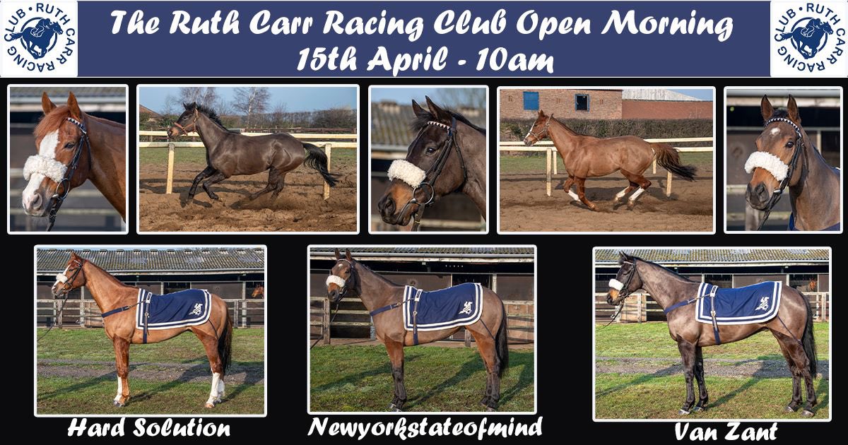 RuthCarr1's tweet photo. We are holding an open morning at 10am on 15th April for our new Ruth Carr Racing Club and are extending the invitation to prospective Club members. If you’d like to find out more or book a place (places limited) please email chrissie@ruthcarrracing.co.uk. https://t.co/CenRBswaGa