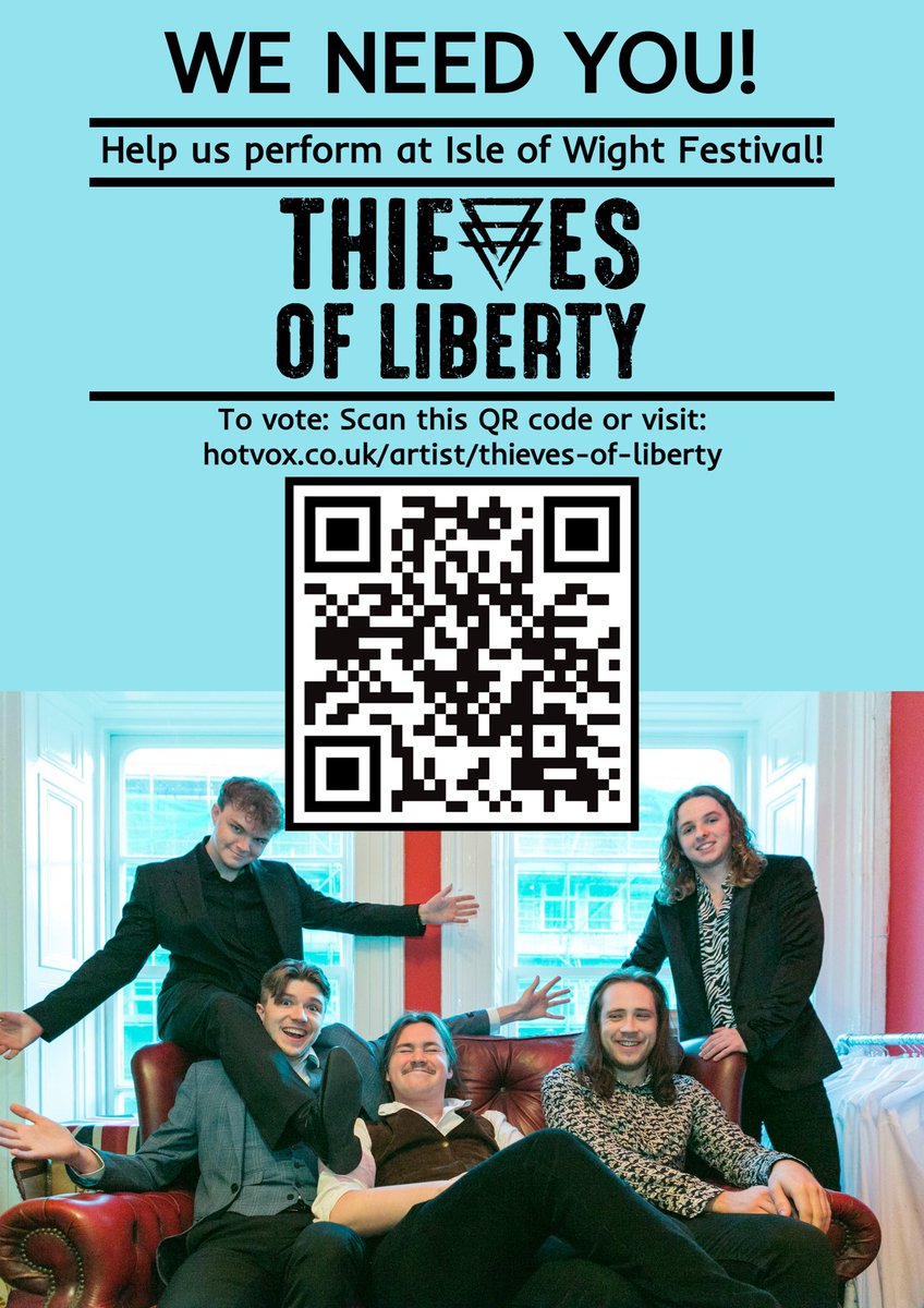 Please vote for us to play at this life changing festival 🙏

It only takes 20 seconds 🖤
⬇️⬇️⬇️
hotvox.co.uk/artist/thieves…