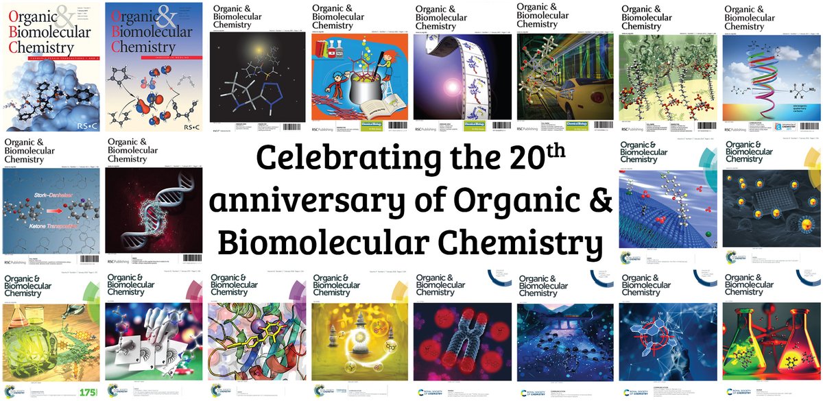 OrgBiomolChem's tweet photo. 🎉Did you know it's the 20th anniversary of @OrgBiomolChem this year! Check out the thread below or our recent blog post to find out more about all the anniversary activities we've planned to celebrate 20 years

https://t.co/aw9uVeTRAL https://t.co/LPxFdPCcWj