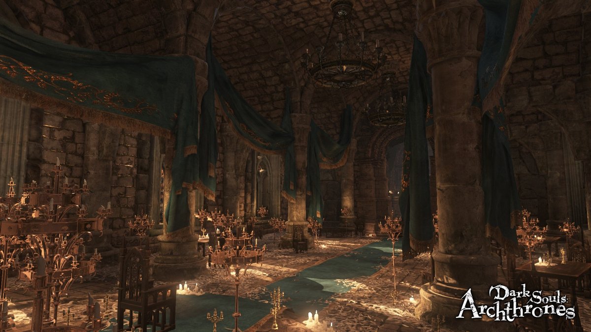 Archthrones's tweet photo. Gertrude's Chamber. 

Gertrude was a holy maiden to the Queen of Lothric. 

She is also said to be the Queen's child, according to a miracle which she taught to her knights. 

Gertrude was one day visited by an angel, and despite losing both her voice and sight, she wrote down the teachings she received and founded the Angelic faith of Lothric.