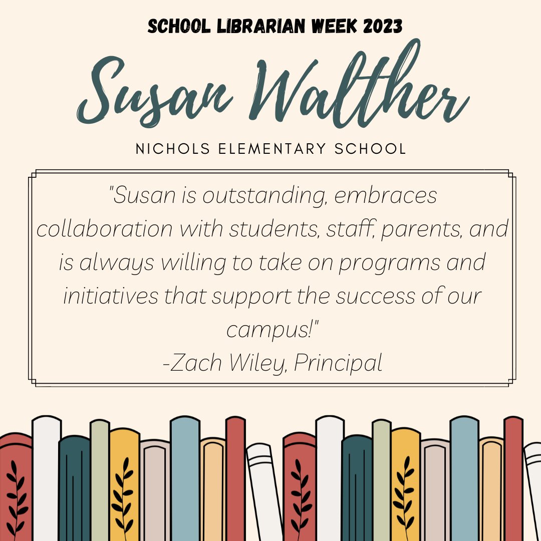Frisco ISD Libraries (@fisd_libraries) on Twitter photo In honor of School Librarian Day, we want to say thank you to our Frisco ISD Librarians! You work so hard for your campus communities and make FISD a better place. Check out what their campuses had to say! #FISDMadetoShine <a href="/SusanWalther8/">Susan Walther</a> <a href="/nicholsfrisco/">Nichols Elementary</a> In honor of School Librarian Day, we want to say thank you to our Frisco ISD Librarians! You work so hard for your campus communities and make FISD a better place. Check out what their campuses had to say! #FISDMadetoShine <a href="/SusanWalther8/">Susan Walther</a> <a href="/nicholsfrisco/">Nichols Elementary</a>