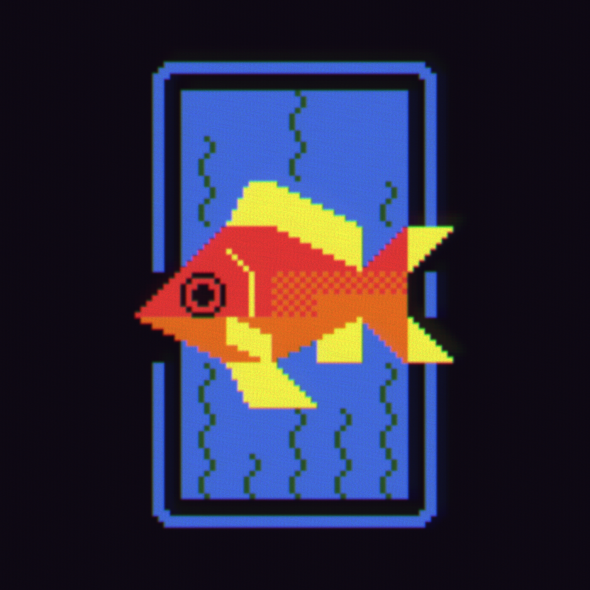 _j4nw's tweet image. 48/111 goldfish
#pixel_dailies @Pixel_Dailies
#playscii #mrmotext #textmode #pixelart