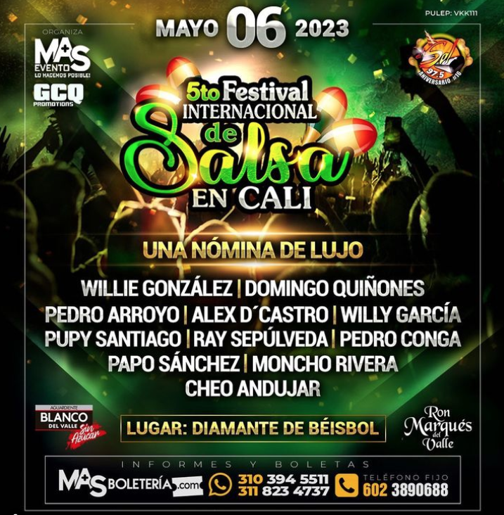 SalsoneoTv's tweet photo. Que ganas de que ya sea el Festival Internacional de Salsa en Cali 😍
#solosalsa #salsaromantica #williegonzalez #pedroarroyo @WILLYGARCIACali @cheoandujar @PupySantiago1 #pedroconga #monchorivera #paposanchez #raysepulveda #aledcastro #domingoquiñones https://t.co/xe8aoHwRyF