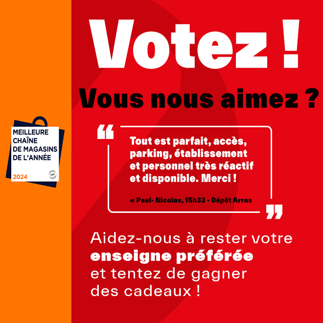 Brico Dépôt (@bricodepot) on Twitter photo Nous comptons sur vous pour être nommé meilleure chaîne de magasins en France 📷 Pour voter, ça se passe ici : bit.ly/3zzKMJm
<a href="/mchainemagasins/">Meilleure Chaîne de Magasins</a> Nous comptons sur vous pour être nommé meilleure chaîne de magasins en France 📷 Pour voter, ça se passe ici : bit.ly/3zzKMJm
<a href="/mchainemagasins/">Meilleure Chaîne de Magasins</a>
