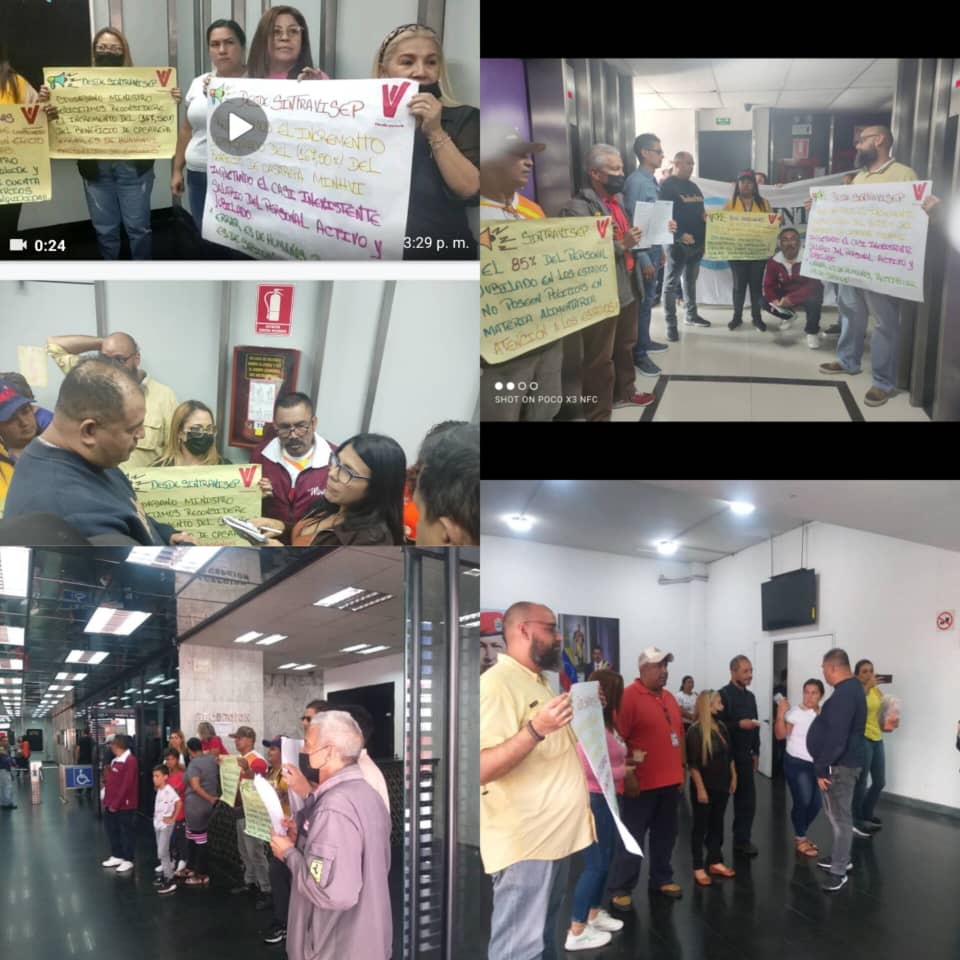 Yiserc's tweet image. SINTRAVISEP realizó el día de ayer, una protesta pacifica en las Instalaciones del MINHVI ya que a la fecha, no existe repuesta oportuna por parte de las autoridades, con relación a las peticiones de los trabajadores Activos y Jubilados.
#PuebloEnOraciónYPaz
#MiercolesSanto