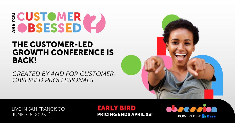 🍾🎉🥂Obsession Summit is back for year two, and we are finding it difficult to contain the excitement! Join us to sharpen your skills and advance your programs and your careers. 
hubs.la/Q01Kk6DF0
#customerledgrowth #obsessionsummit23 #customermarketing