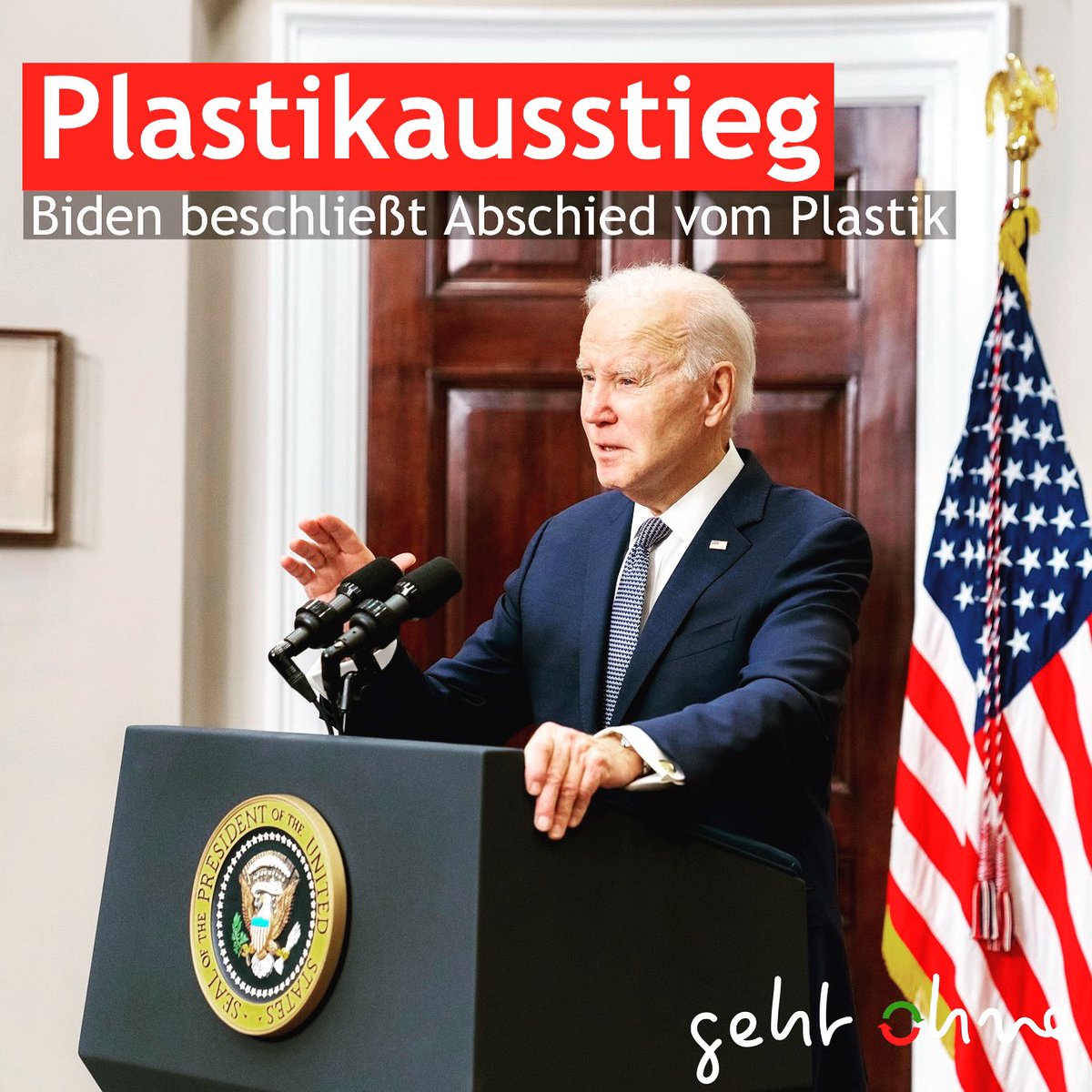 gehtohne's tweet photo. Joe Biden plant, innerhalb der nächsten 20 Jahre 90% der Kunststoffe in den USA durch Biomaterialien zu ersetzen.

Das ehrgeizige und verblüffende Projekt hat das Weiße Haus kürzlich vorgestellt. Milliarden-Investitionen sind damit verbunden.

#gehtohne #kunststoffwandel https://t.co/nisJKJ9UQT