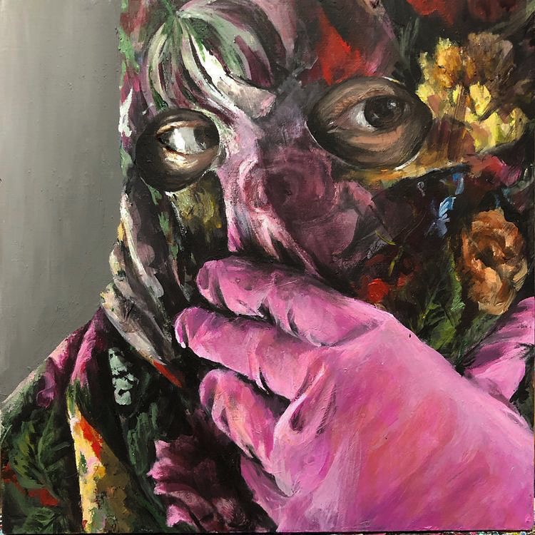 AgustinIsraelbg's tweet image. En plena #semanasanta traigo este #autoretrato titulado #penitencia #domestica #acrilico sobre tabla 20x20 cm con #capirote #primaveral y #florido #art #arte #artcontemporary #selfportrait #seville #capirote #design #moda #fashion #guante #lunaresycapirotes #agustinisrael