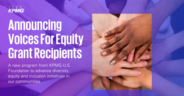 AwhiteheadV's tweet photo. #KPMGProud: so proud of our new program. Through the KPMG U.S. Foundation’s Voices for Equity Program, our 7 employee-led Business Resource Groups will award $185K in grants to organizations whose mission and work resonates with the interests of our... https://t.co/XdciY3eQm4 https://t.co/UNIRaUXqED