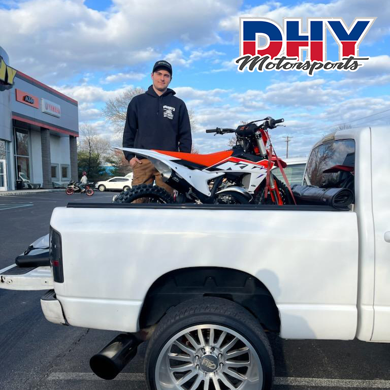 Congratulations to Joseph on his new 2023 #KTM #125SX! We hope you love your new bike and thanks for choosing #DHYMotorsports as your dealership! #dhynj #mynewride

Sales Rep: Shawn Reed | Shawn@dhy.com