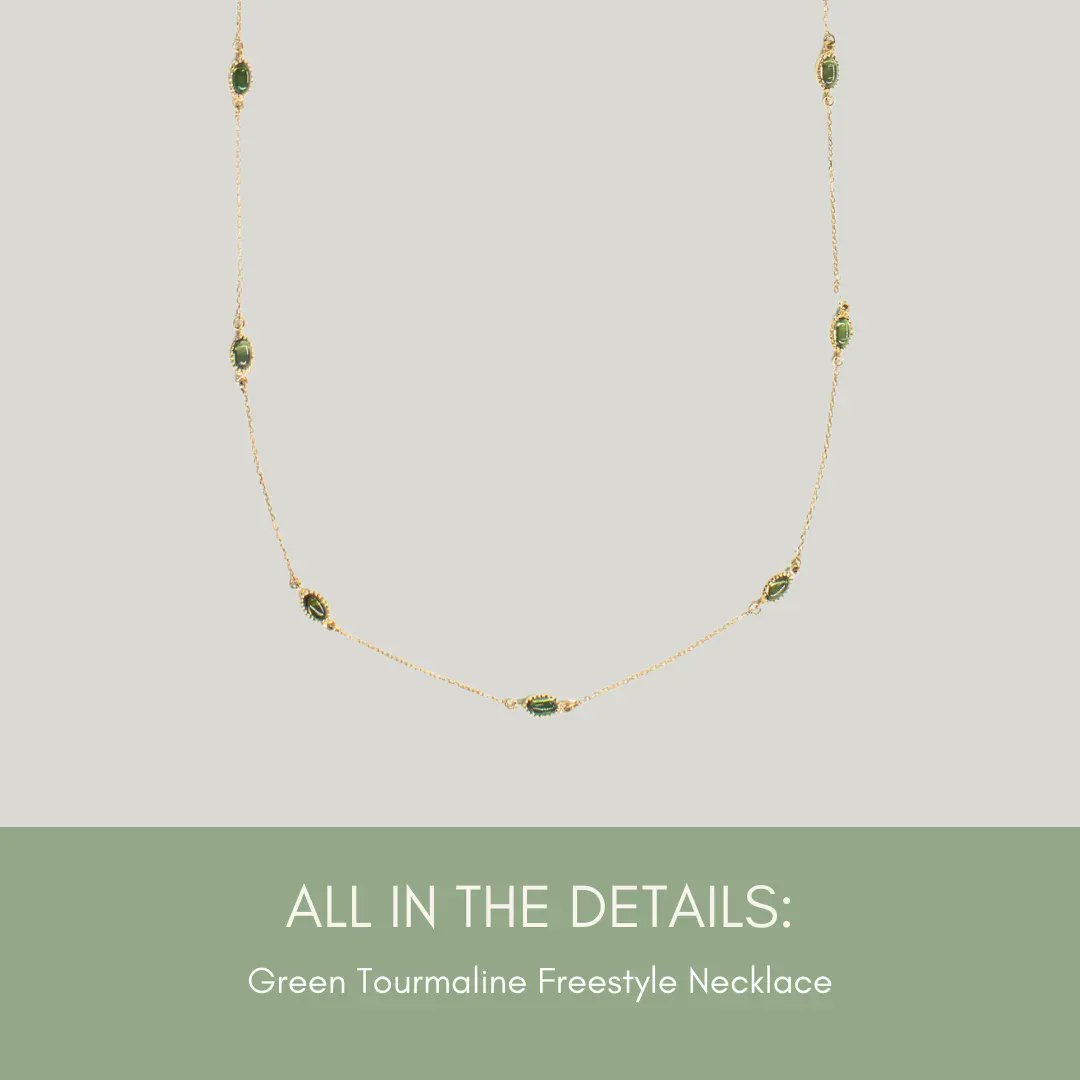 HaniaDesigns's tweet photo. Who doesn't love the little details? Click through to take a look at Hania Kuzbari's new Green Tourmaline Freestyle necklace. https://t.co/C6M8Zc1hCY 

#jewelry #handcrafted #jewelrydetails #gemstones https://t.co/zgW1JxxJBB
