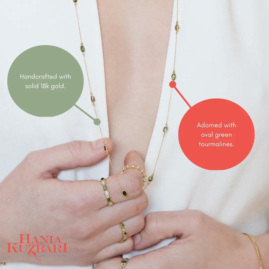 Who doesn't love the little details? Click through to take a look at Hania Kuzbari's new Green Tourmaline Freestyle necklace. buff.ly/3JWfvoN 

#jewelry #handcrafted #jewelrydetails #gemstones