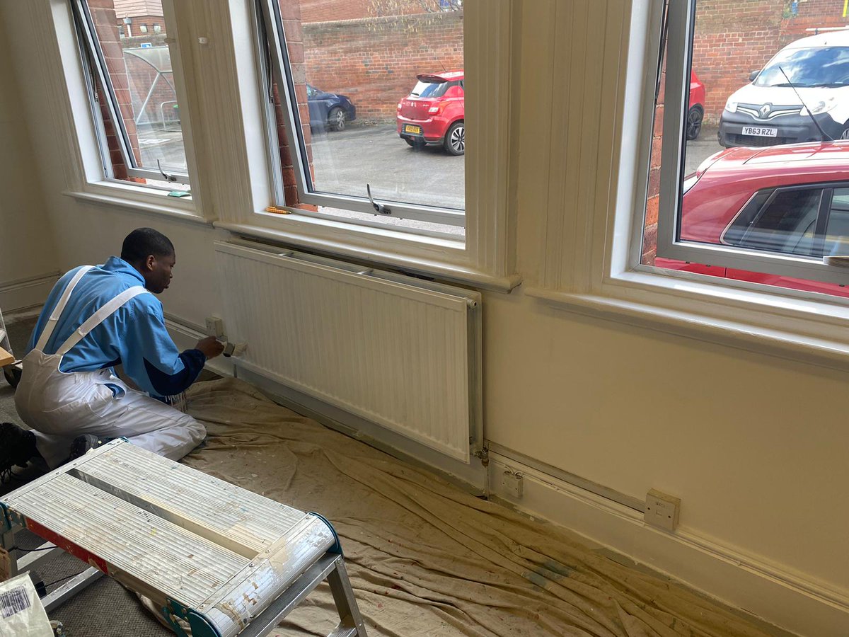<a href="/lcb_painting/">P&D Department</a> 2nd year students went out to paint the offices for <a href="/VolActionLeeds/">VoluntaryActionLeeds</a> This was great real world experience for our future decorators. Thanks to @crowntradepaints Leeds for supplying the materials and t-shirts for the students.