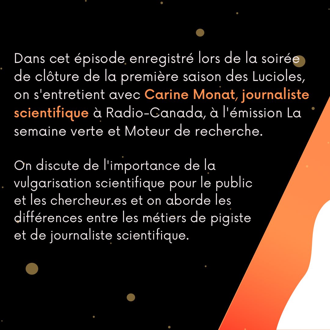 ✨ Podcast Les Lucioles | Dernier Épisode maintenant en ligne! 🎙

É10: Clôture : Osez la vulgarisation scientifique avec Carine
<a href="/UMontreal/">Université de Montréal</a> <a href="/FASNouvelles/">FAS-UMontréal</a> 
#journalism #scientifique #podcast #vulgarisation #scicomm #recherche #WomenInSTEM