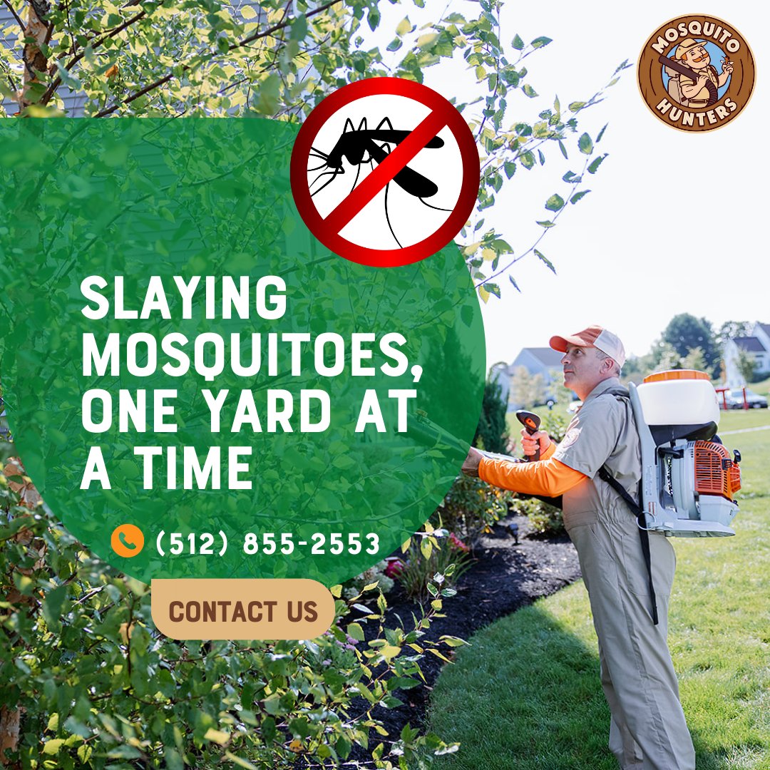 Take back your yard! Say goodbye to mosquitoes and hello to a mosquito-free life with Mosquito Hunters. Call us at (512) 855 2553

#MosquitoHunters #MosquitoControl #AustinLife #SquadGoals #AustinTX  #TexasPests #BusinessOwners #tickprevention #mosquitokiller #pestsolutions