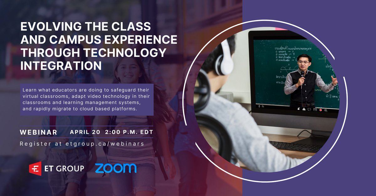 This month, ET Group will host Dr. Lance Ford for a 30-minute webinar to hear about trends in the #Education sector and how to tackle some of today’s #EducationTechnology challenges. Presented in collaboration with <a href="/Zoom/">Zoom</a> and <a href="/telarus/">Telarus</a>

Register here: hubs.li/Q01K9T7b0