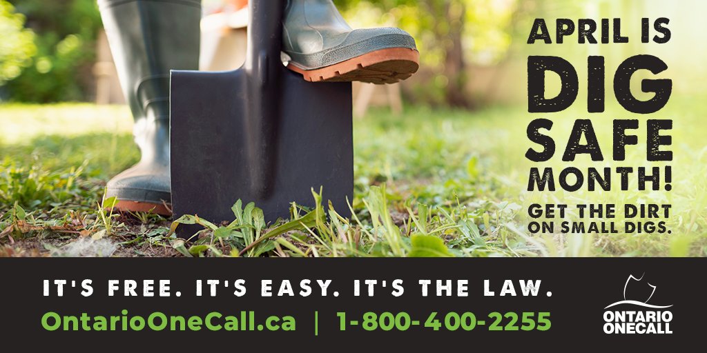 hydroottawa's tweet image. April is #DigSafeMonth - which means knowing how to protect yourself, your property and essential infrastructure from harm when starting on a project that's on your property. 

No matter the size #CallorClickBeforeYouDig @ON1Call

Learn more: bddy.me/40KnhZU