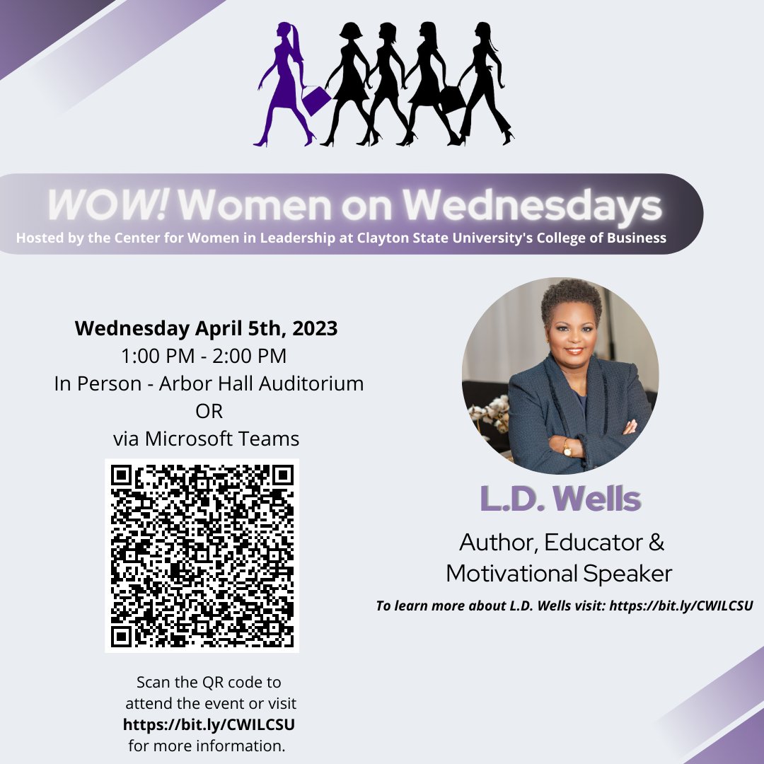 Women on Wednesday's happening today! You don't want to miss this! 
We'll see you at 1pm at Arbor Hall Auditorium, CSU East Campus or click on this link at 1pm if joining virtually - conta.cc/3LVf0xL