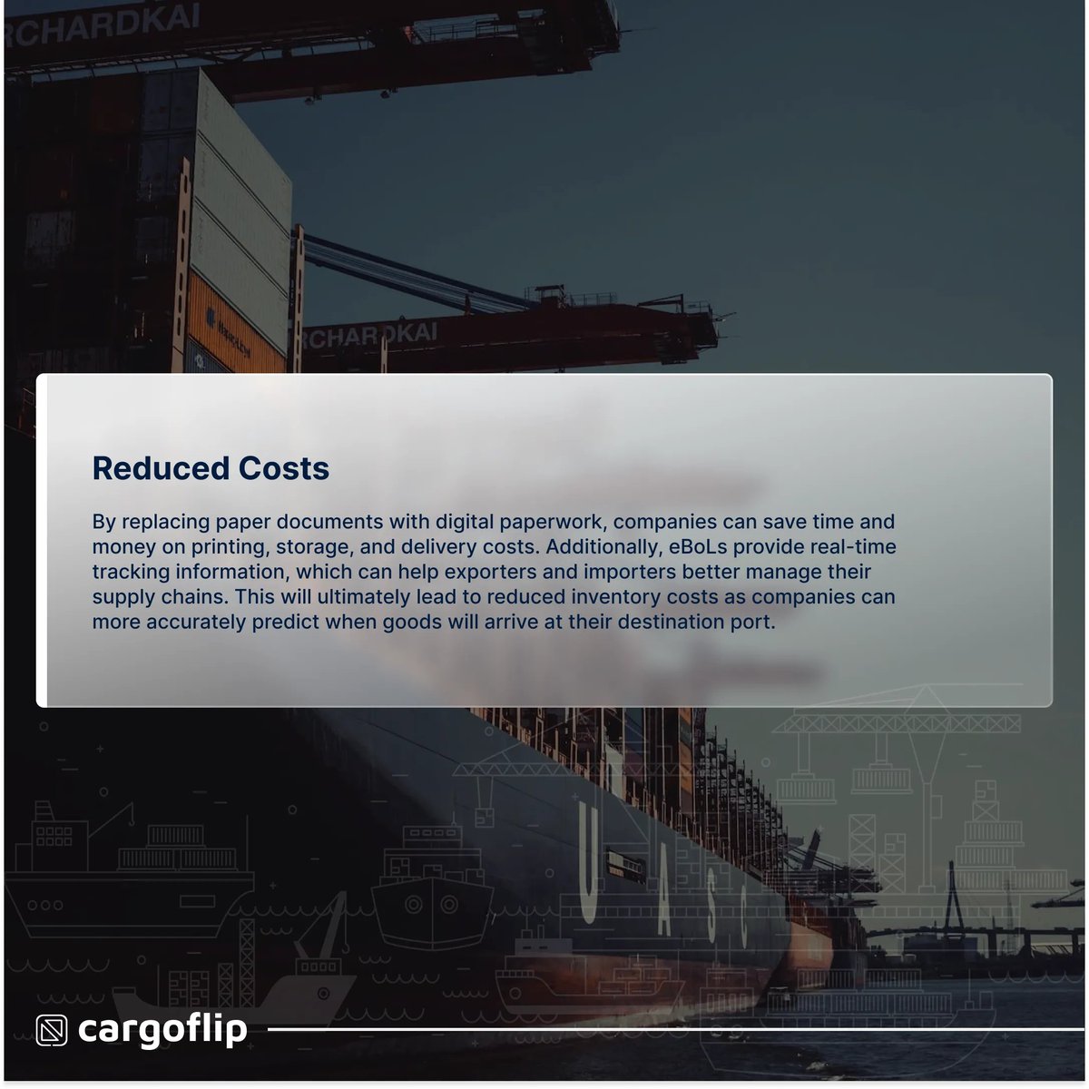 cargoflipinc's tweet photo. Are you ready for an exciting change? Electronic #BillofLading adoption is here, and it will revolutionize how you do business.
With #ElectronicBillofLading adoption, everything can be done online in a fraction of the time β±οΈ
#shipping #shippingdocuments #export #import https://t.co/LUfqbHJcu0