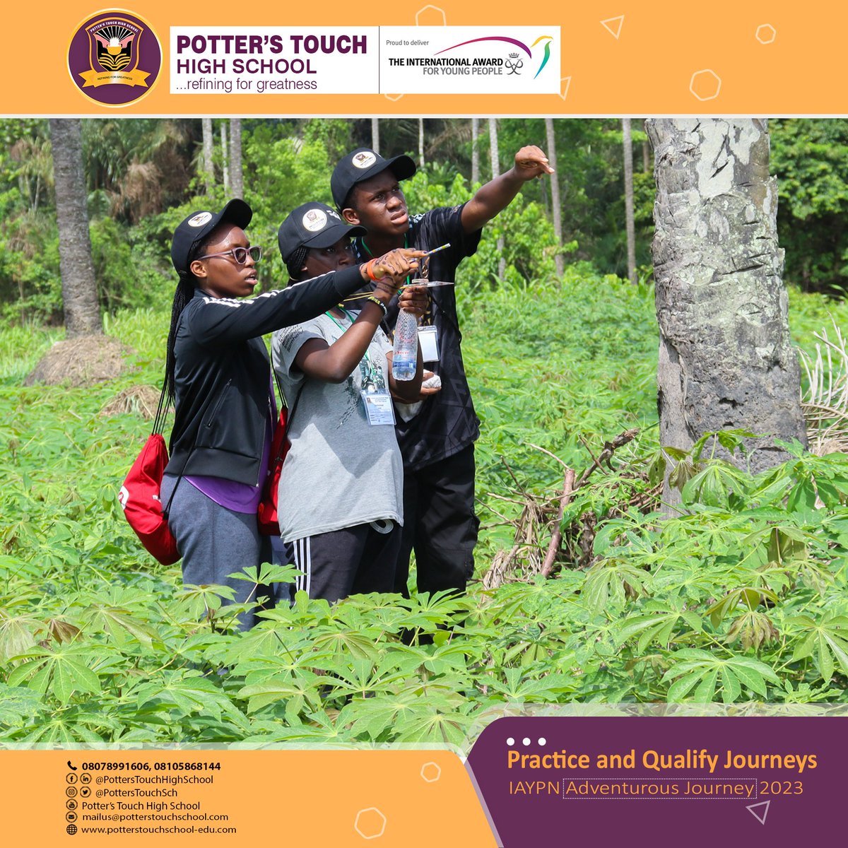 potterstouchsch's tweet photo. Our students recently participated in the @TheAwardNig a.k.a @intaward Adventurous Journeys. This is an international programme that encourages young people to challenge themselves and develop useful life skills. #WorldReady #PottersTouch #RefiningForGreatness https://t.co/C5JrkS9oxE