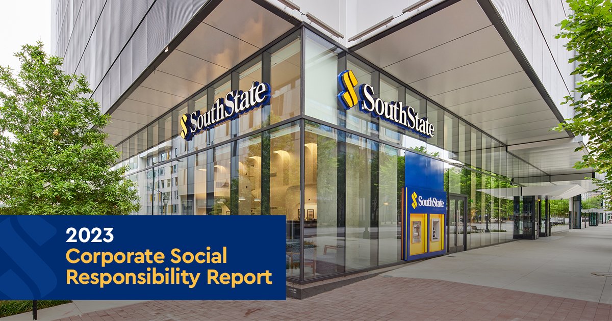 Recognizing the efforts of our team members in the areas of #volunteering, #environmentalism, #corporategiving and community improvement, SouthState Bank releases its 2023 Corporate Social Responsibility Report today. We invite you to read the full report: bit.ly/3zB6CfE