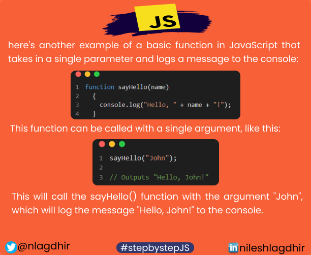 nlagdhir's tweet image. Here are some examples of #javascript functions. 

#javascriptfunctions #programming #webdevelopment #codingtips #webdesign #stepbystepJS #100DaysOfCode