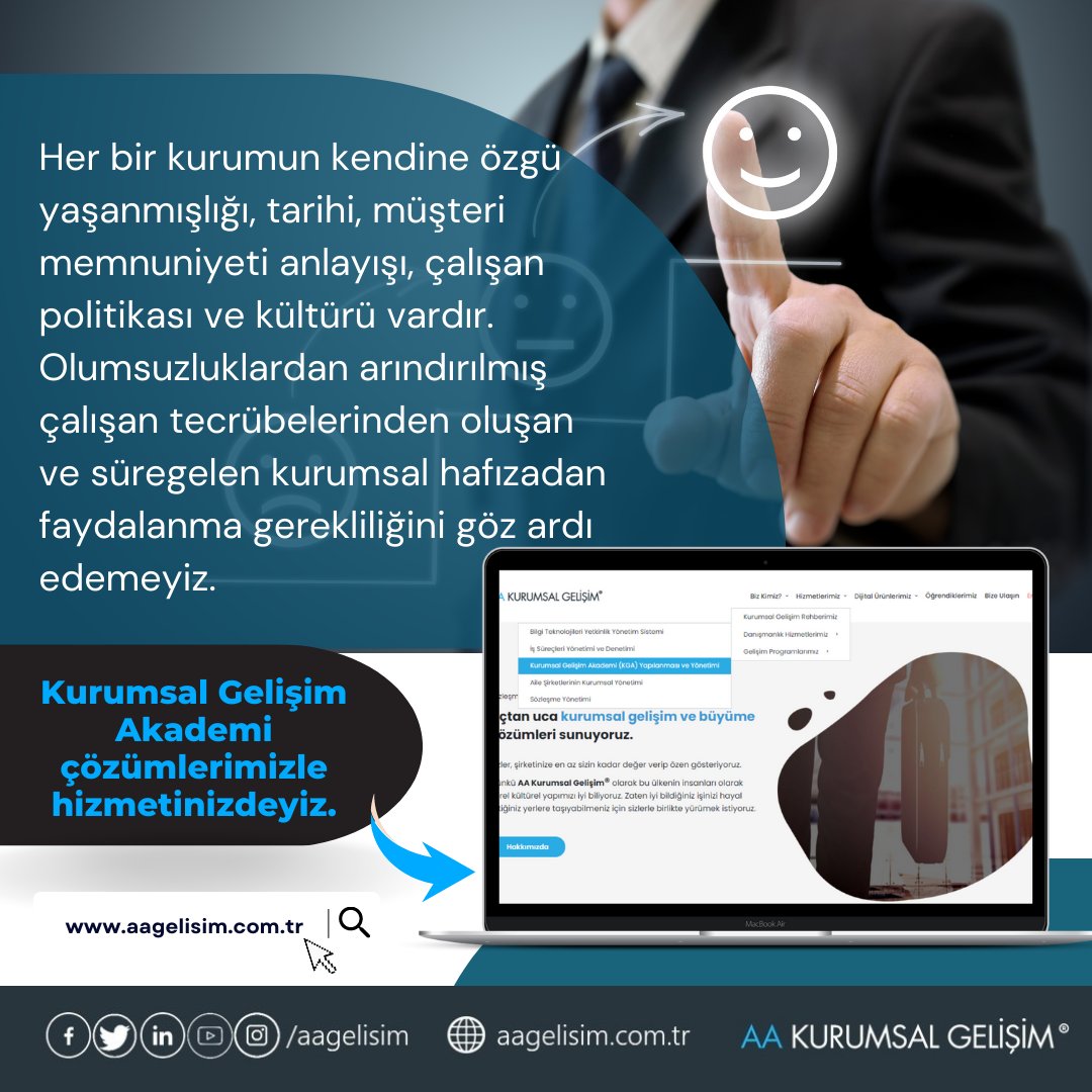 aagelisim's tweet photo. Her bir kurumun kendine özgü yaşanmışlığı, tarihi, müşteri memnuniyeti anlayışı, çalışan politikası ve kültürü vardır. Olumsuzluklardan arındırılmış çalışan tecrübelerinden oluşan ve süregelen kurumsal hafızadan faydalanma gerekliliğini göz ardı edemeyiz.

#kurumsalgelişim https://t.co/63fjbaFHlu