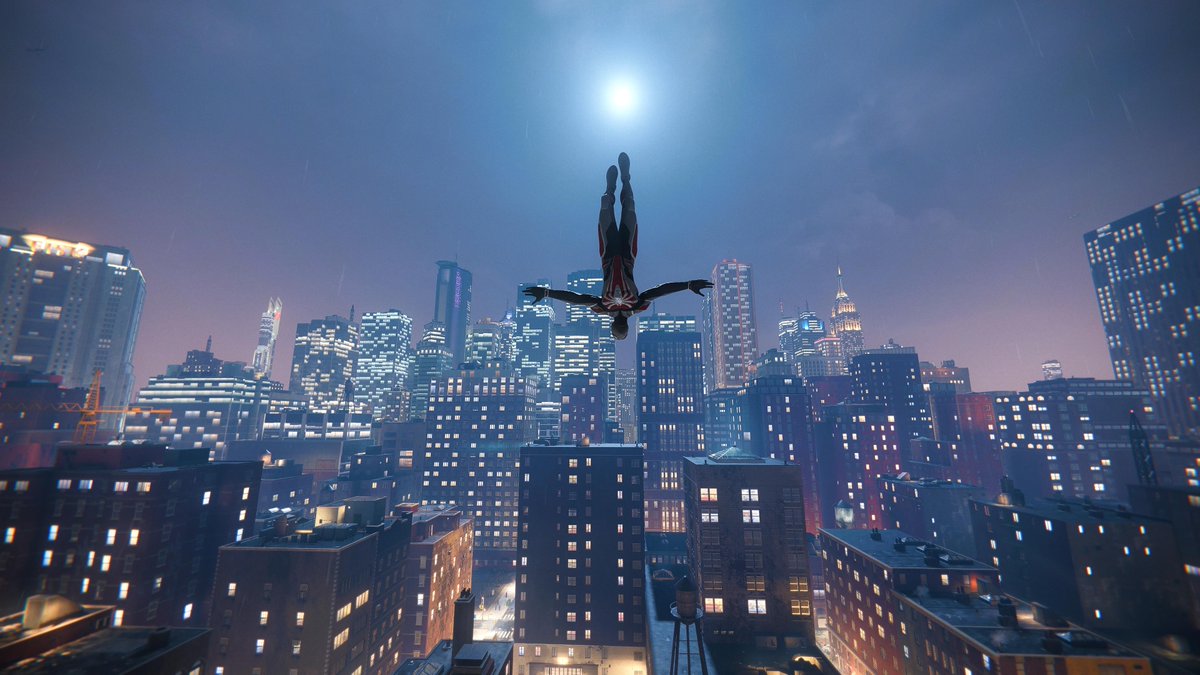 AkayGames's tweet photo. free falling.. 😜

#spiderman #peterparker #moonlight #freefall #city #skyline #insomniac #vp #photomode https://t.co/ACN1rvVZ5S