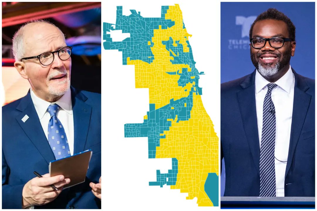 BlockClubCHI's tweet photo. MAP: Here's how your neighborhood voted in the 2023 Chicago mayoral election https://t.co/Xh0MfIhuh8 https://t.co/n4t89NfvG3
