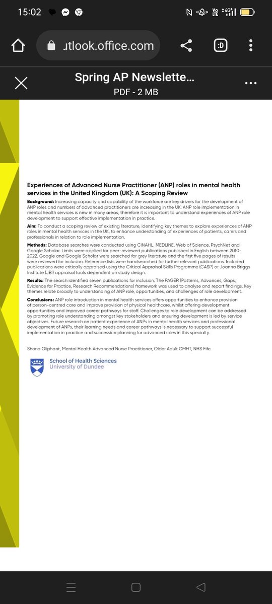 ShonaOliphant's tweet photo. My short piece on my dissertation featured in the Spring 2023 Advanced Practice newsletter @ACAPScotland @coletteh16 🧐 great to catch up on all things advanced practice! https://t.co/oQCOllgVl6