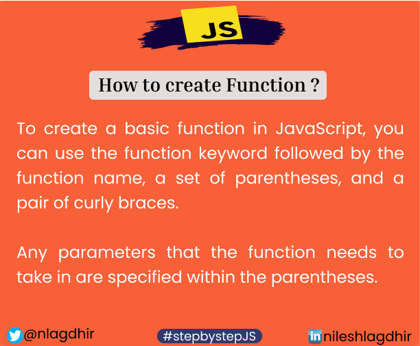 nlagdhir's tweet image. Do you know what is #javascript functions?

How to use it? 

Please check this if you are struggling with it. 

#javascriptfunctions #programming #webdevelopment #codingtips #webdesign #stepbystepJS #100DaysOfCode